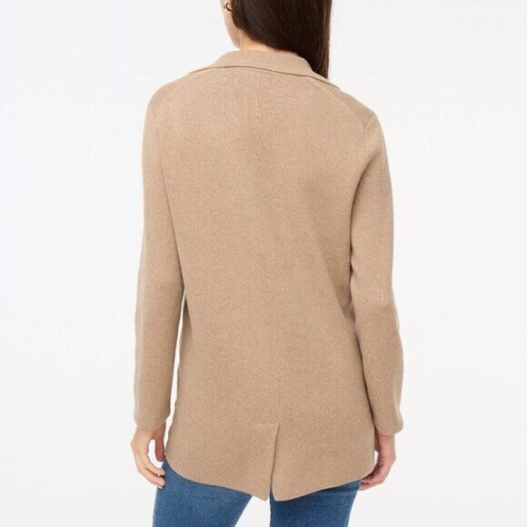 J Crew‎ Women's Blazer Knit Two-Buton Cotton Classic Coat Tan - Picture 9 of 11